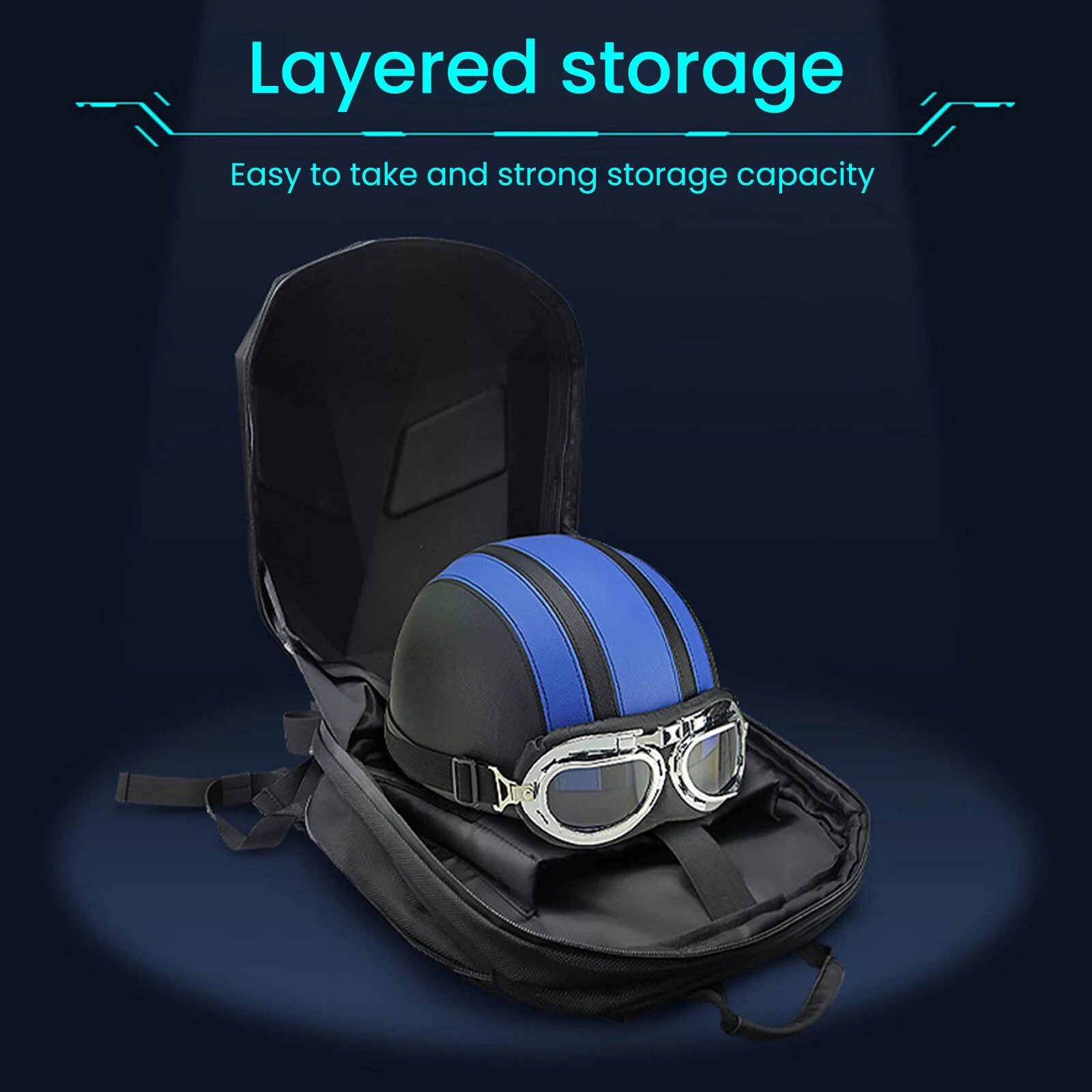 Led Backpack With Display-Motorcycle Backpack LED for Men 3D Hard Shell LED