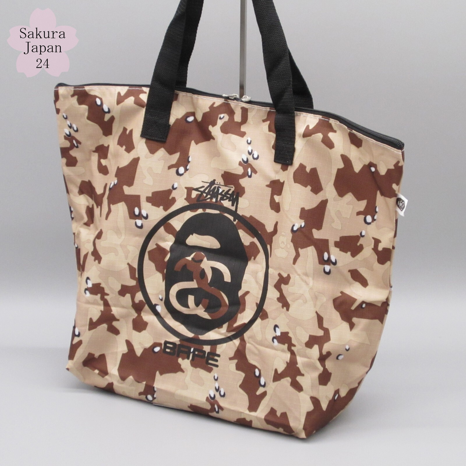A Bathing Ape BAPE x STUSSY Collab Camo Tote Bag November 2013 Mag Free Gift