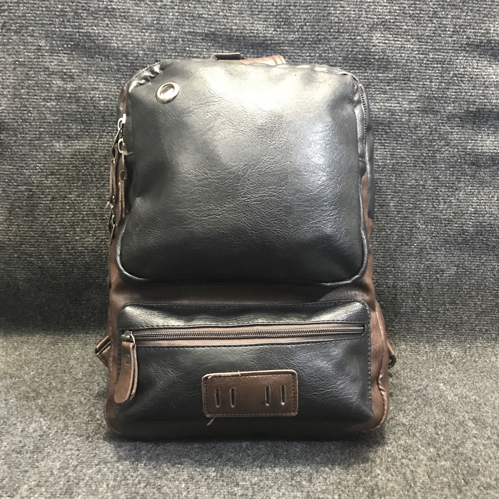 Crossbody Shoulder Bag Black/Brown Small Faux Leather Sling w/Charger Port