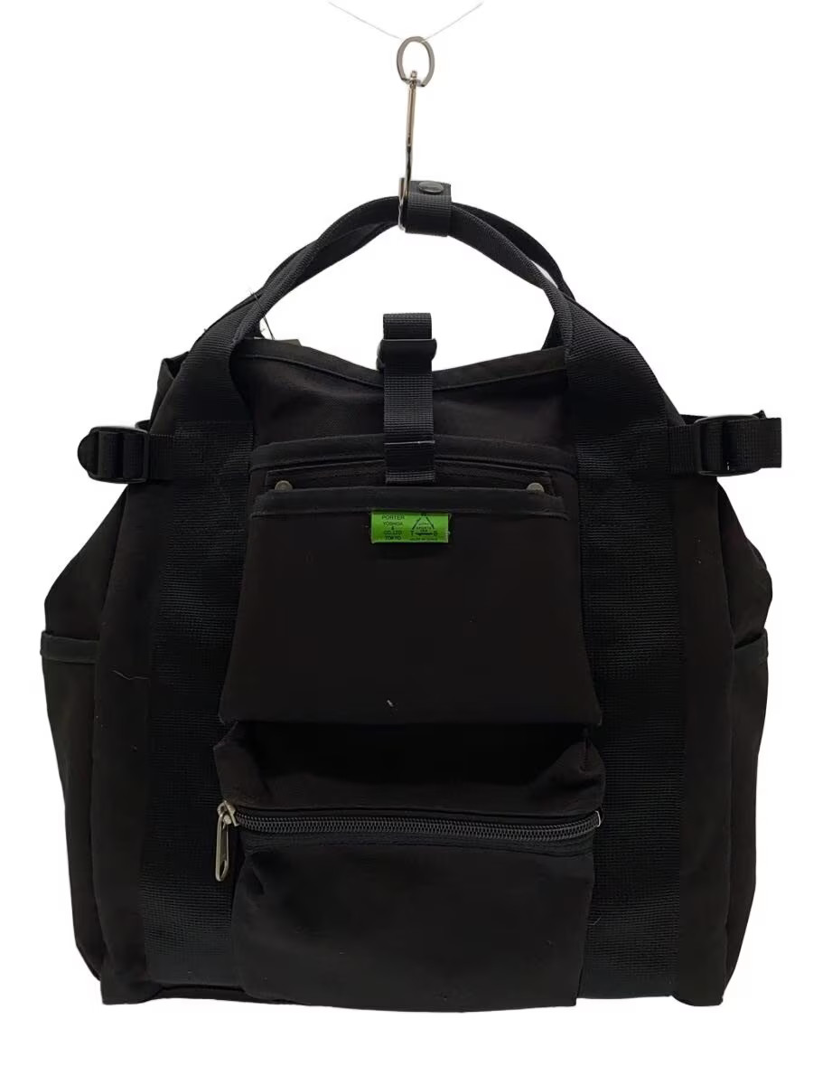 PORTER Backpack, Polyester, Black, Plain, UNION, 2-Way Backpack