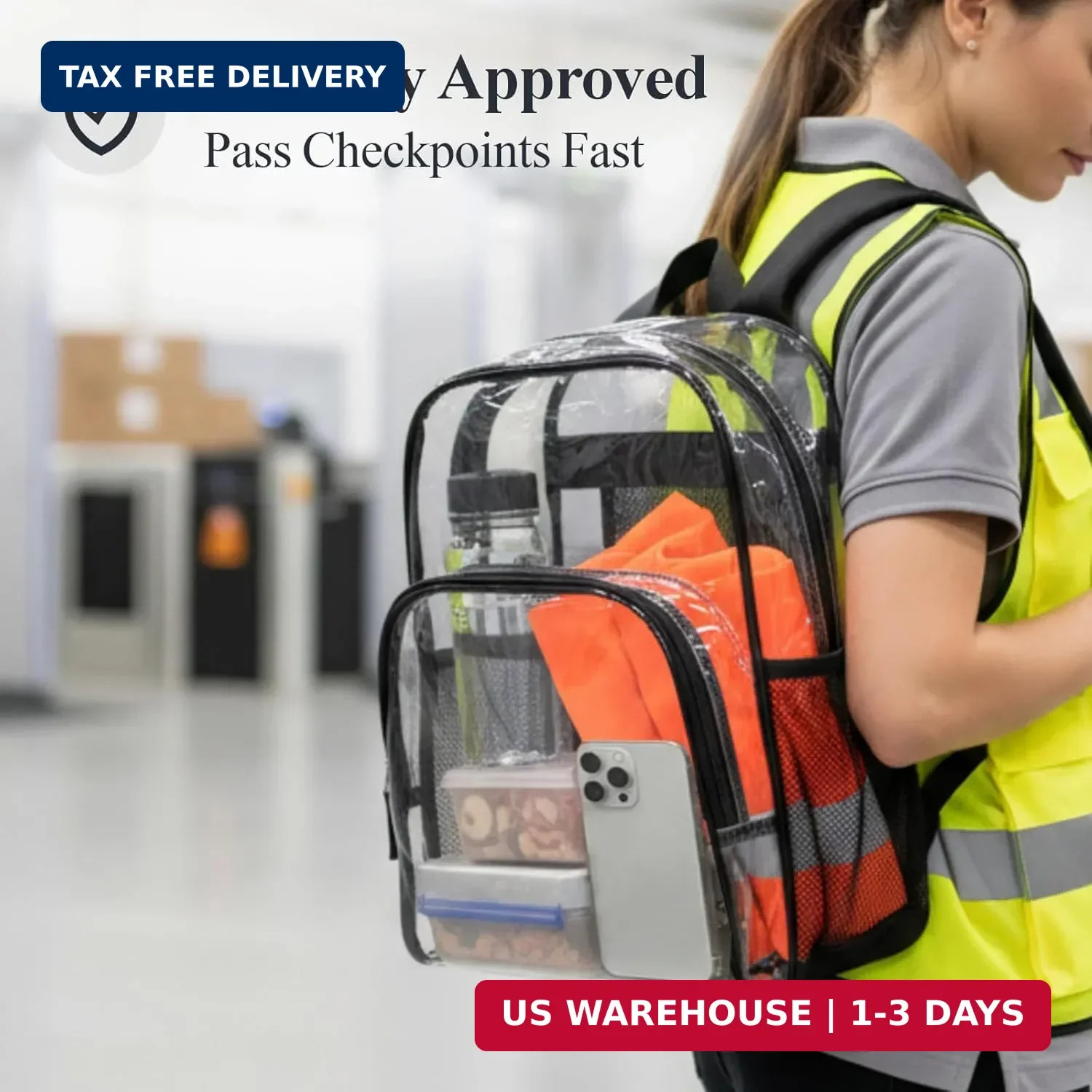 PACKISM Clear Backpack – 17 inch Heavy Duty Clear Backpacks for School, Large Tr