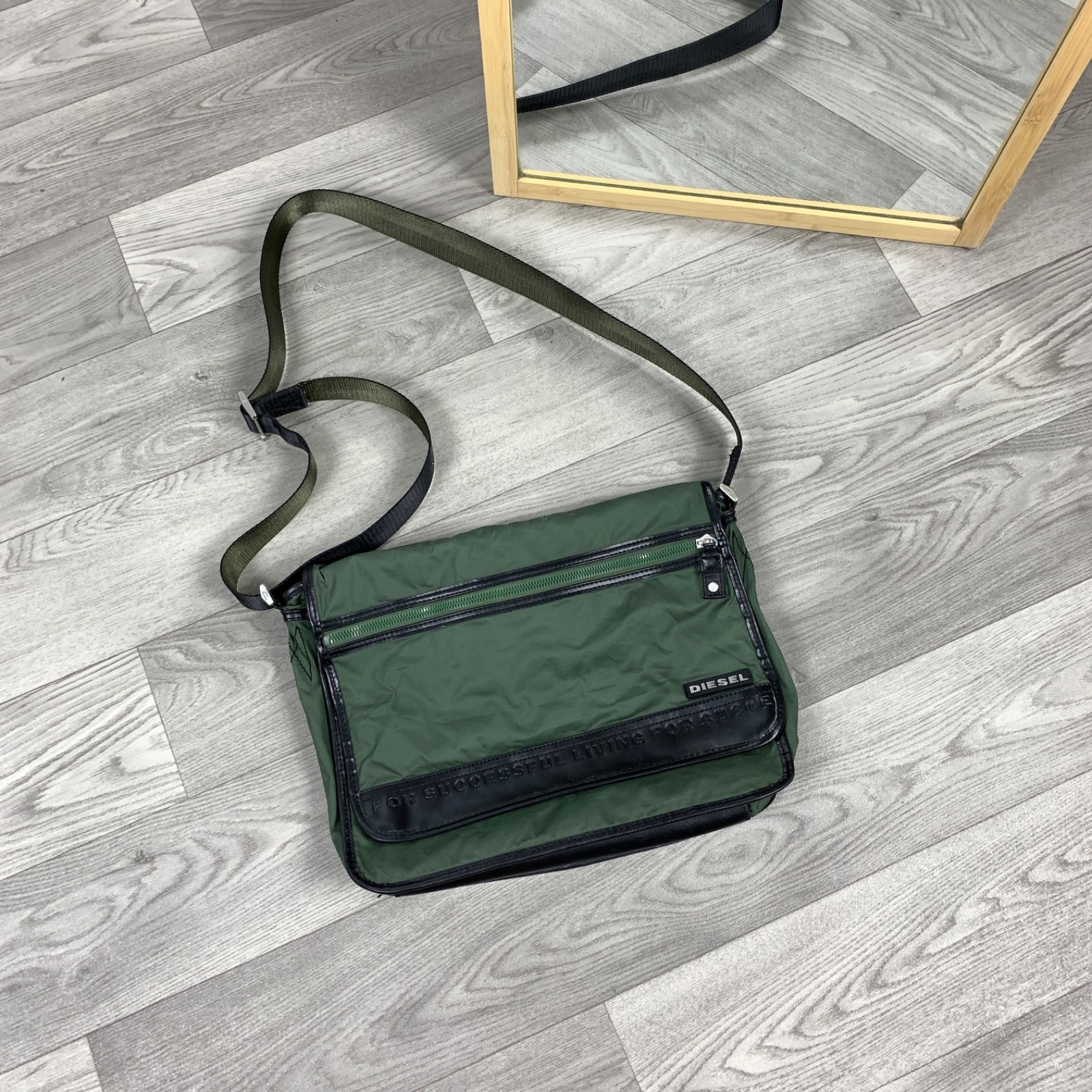 Vintage Diesel Y2K Rare Khaki Crossbody Euro Industrial Bag