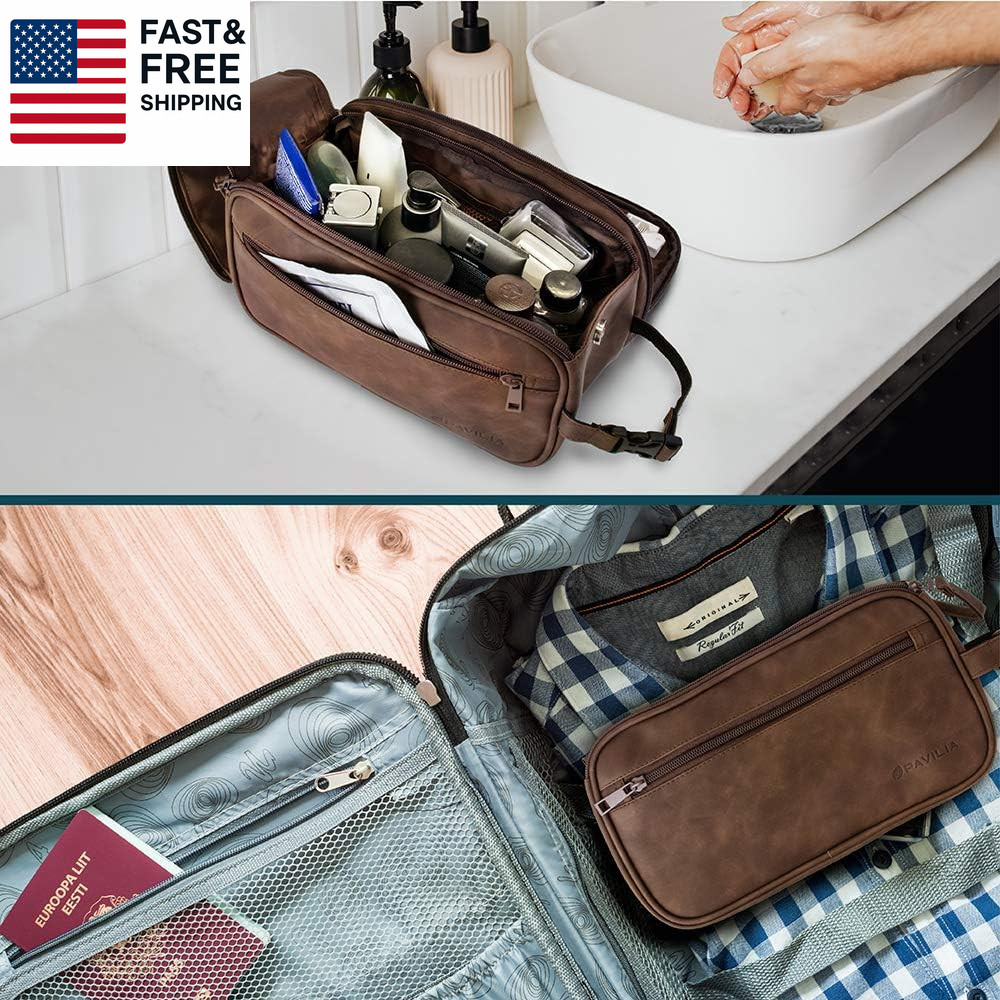Toiletry Bag for Men, Travel Essentials Shaving Dopp Kit, Mens Travel Bag Toilet