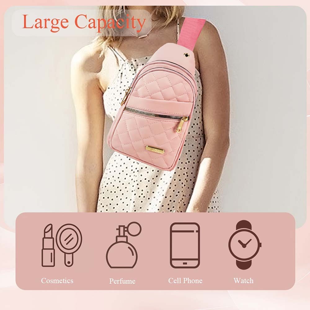 Versatile Multi-Pocket Wear-Resistant Quilted Sling Backpack Crossbody Chest Bag