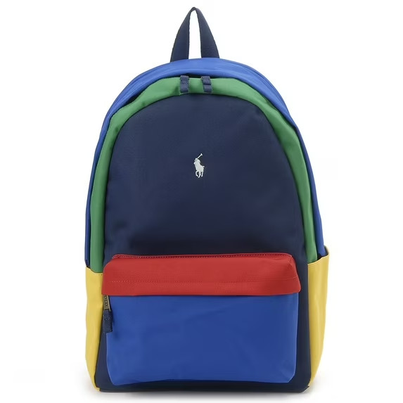 Polo Ralph Lauren Colorblock Multi-Color Pony Logo Backpack Bag 9AR151-E69