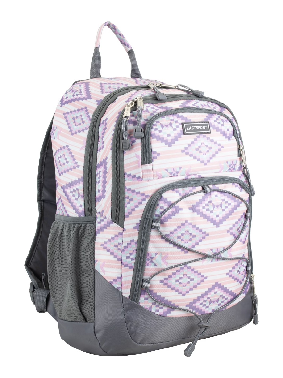 Sports Backpack Large Multi Zipper Pockets Padded Straps Bungee Cord Storage