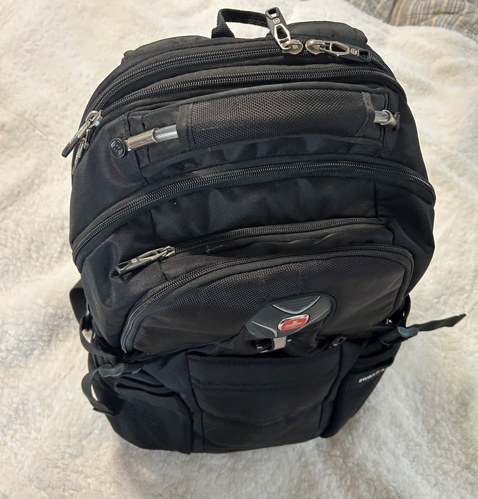 Swiss Gear Airflow ScanSmart Backpack Black Travel Laptop Bag EUC