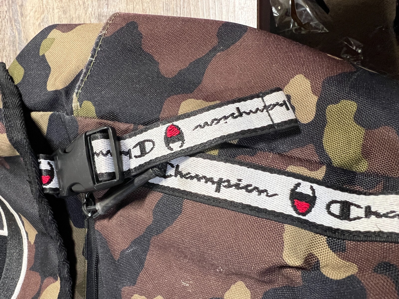 Champion Logo Camo Backpack Medium School College Streetpack