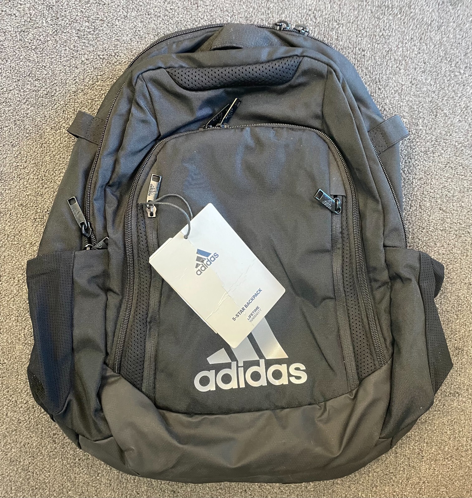 Adidas 5-Star Team Backpack, Black, One Size (NEW)