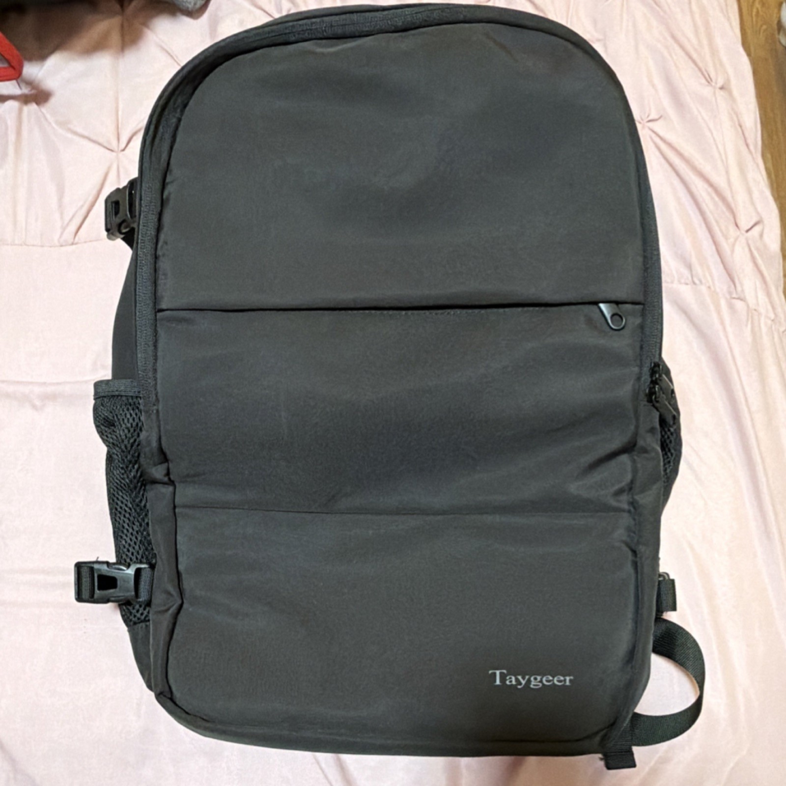 Taygeer Black Men’s Backpack Top Handle Adjustable Strap Inner Pockets Zip