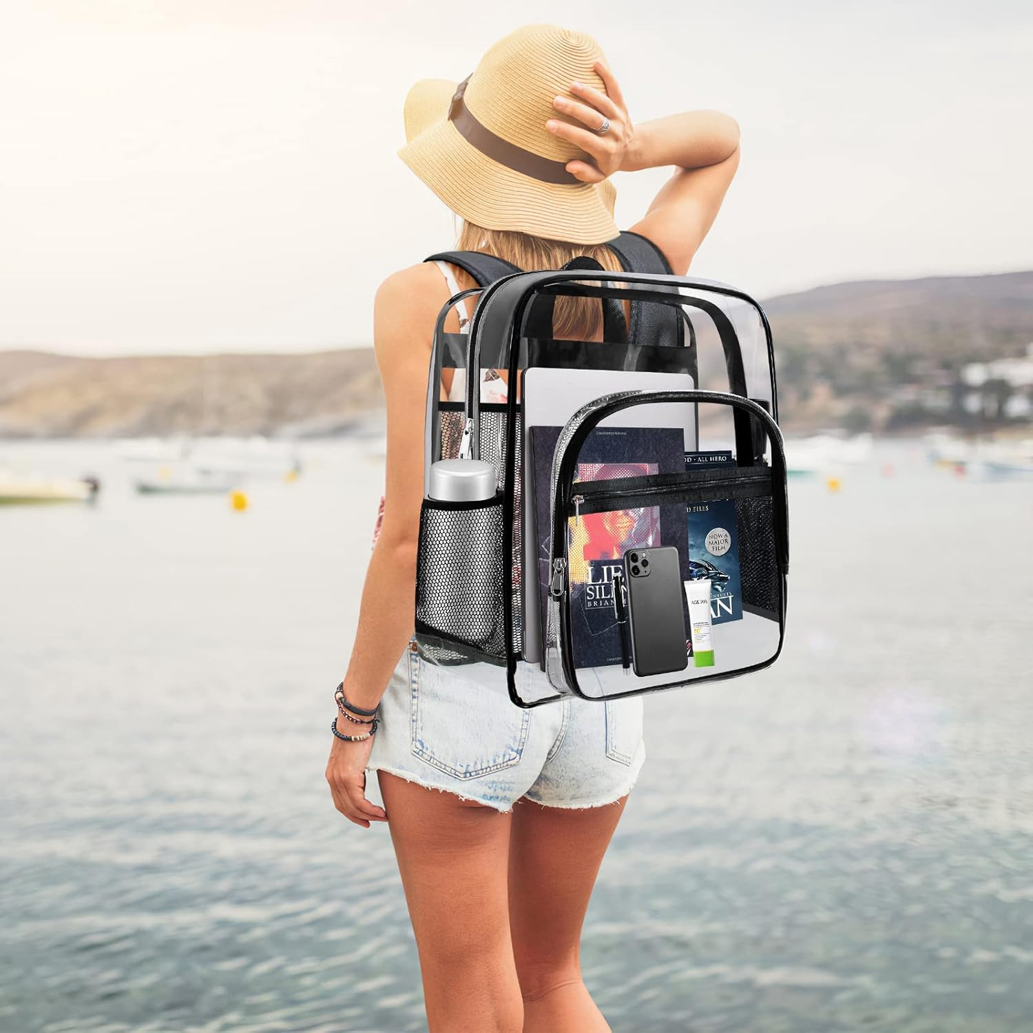 Clear Backpack,Sturdy Shape Heavy Duty Large Clear Backpack,Casual Daypacks