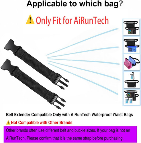 AiRunTech Extender Belt Adjustable Strap for Waterproof Fanny M-5 inches