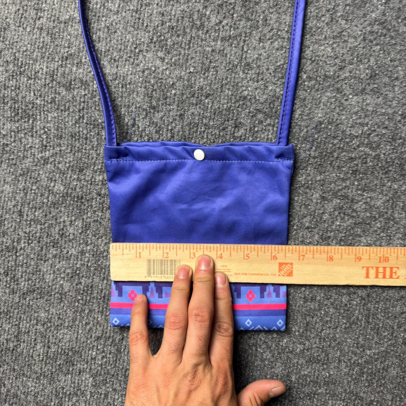 Men Pendleton Blue Geometric Aztec Print Small Crossbody Passport Snap Pouch BAG