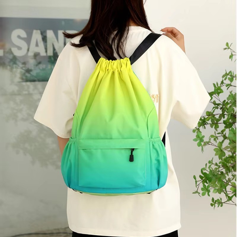 Drawstring Backpack Waterproof Gym Bag Large Sports Travel Sack 48x34cm / 19×13″