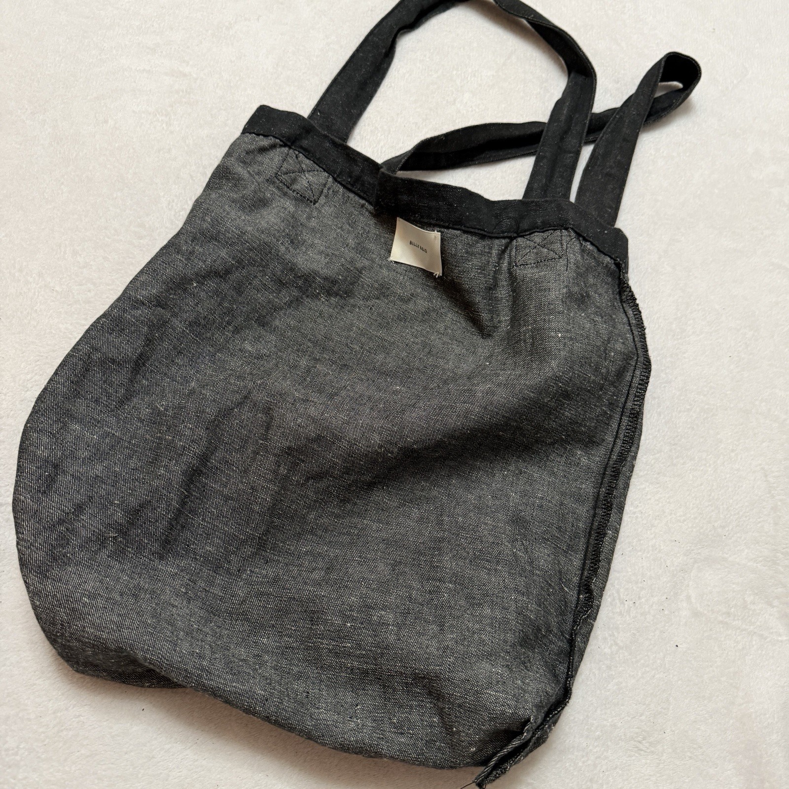 Billy Reid Tote Bag Black Denim ( Linen Cotton ? )