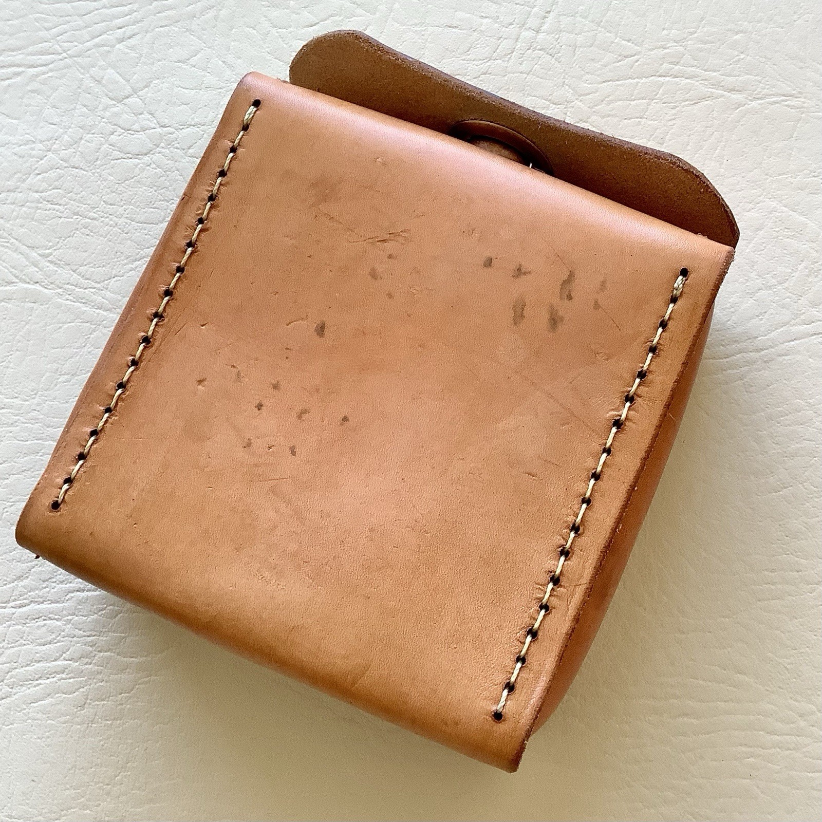 Tooled Leather Case Brown Western Floral Navy Admiral Inscription