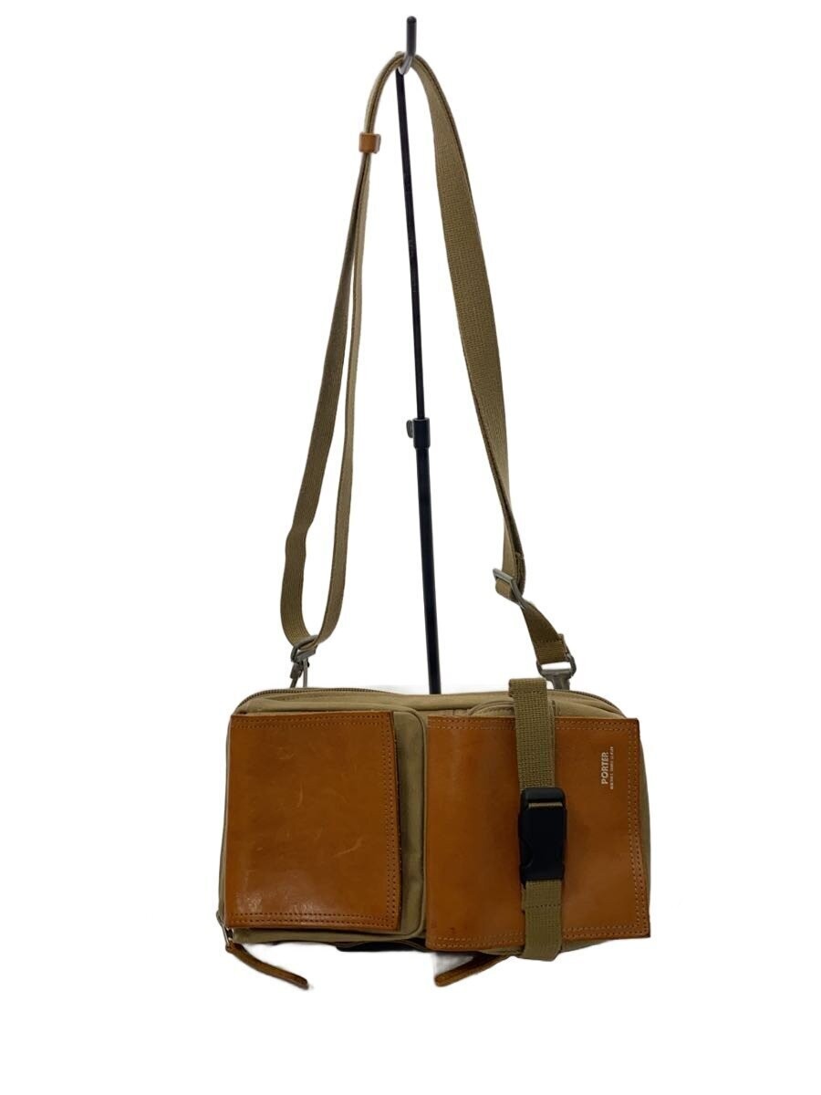Authentic PORTER FIELD Canvas Shoulder Bag Camel 16cm x 25cm x 5cm Damaged