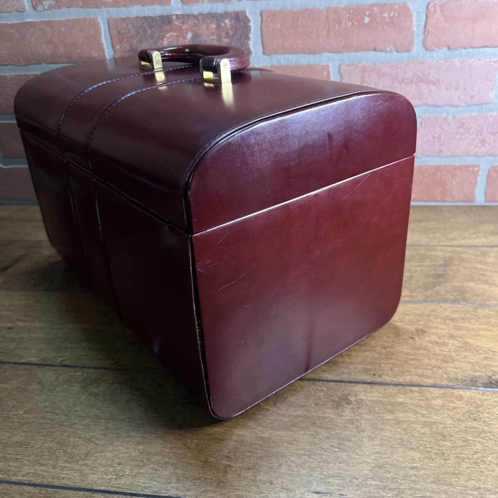 Amiet Bag Briefcase Attache Leather Vintage Train Case Euro Chic International