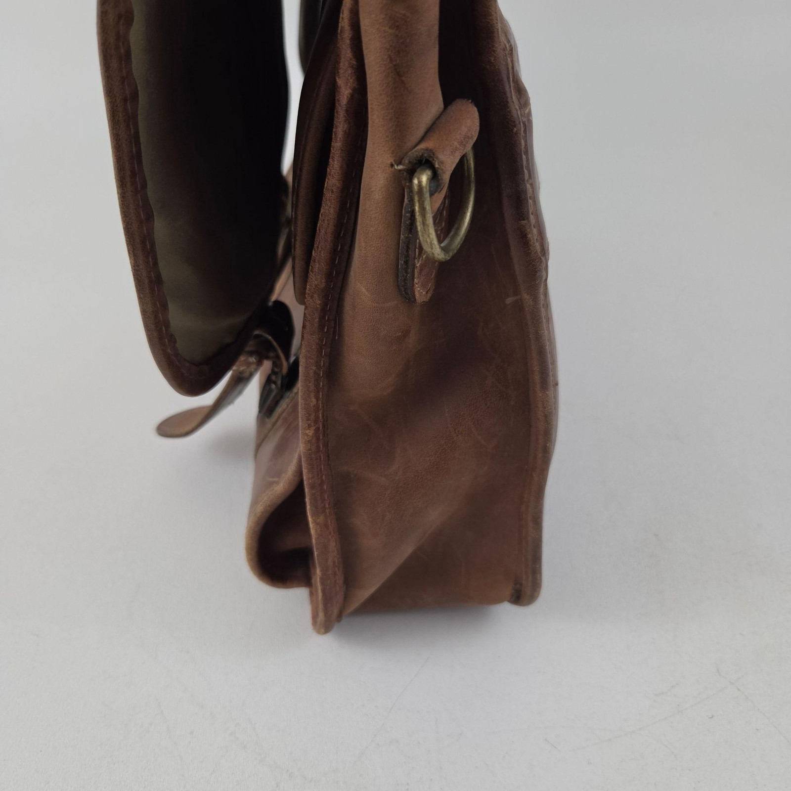 Schlesinger Leather Briefcase Bag Mens Large Brown Full Grain Organizer Business