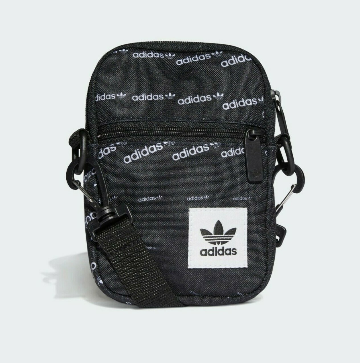 ADIDAS Original MONOGRAM TREFOIL Festival Crossbody Mini Travel BLACK Bag NWT