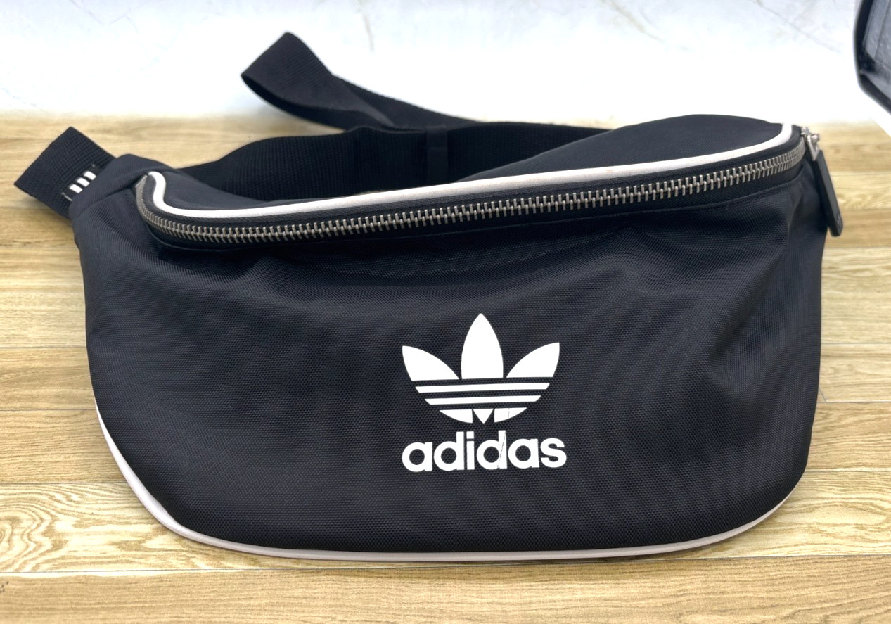 Adidas Originals Trefoil Waist Bag Fanny Pack Black White Logo Unisex Adjustable