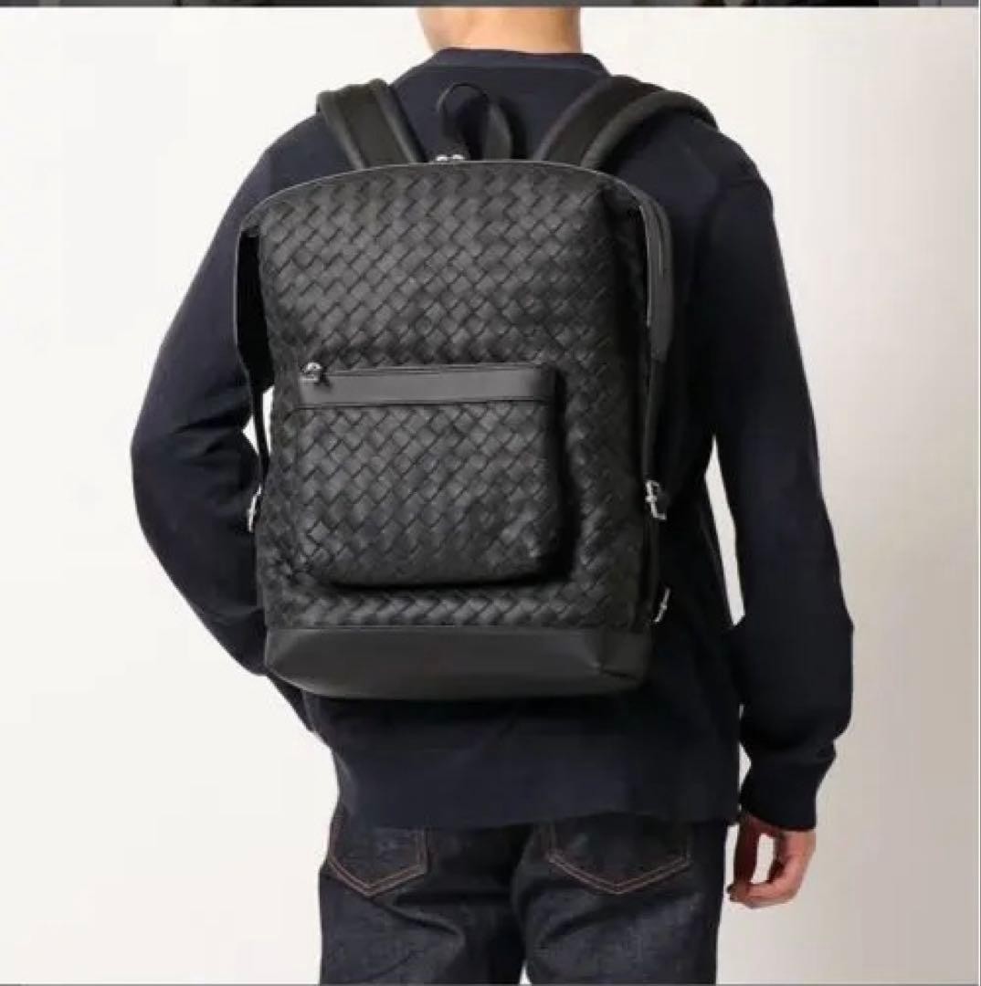 Bottega Veneta Backpack Black 48x29cm Leather Luxury Rare Minimal Style Japan