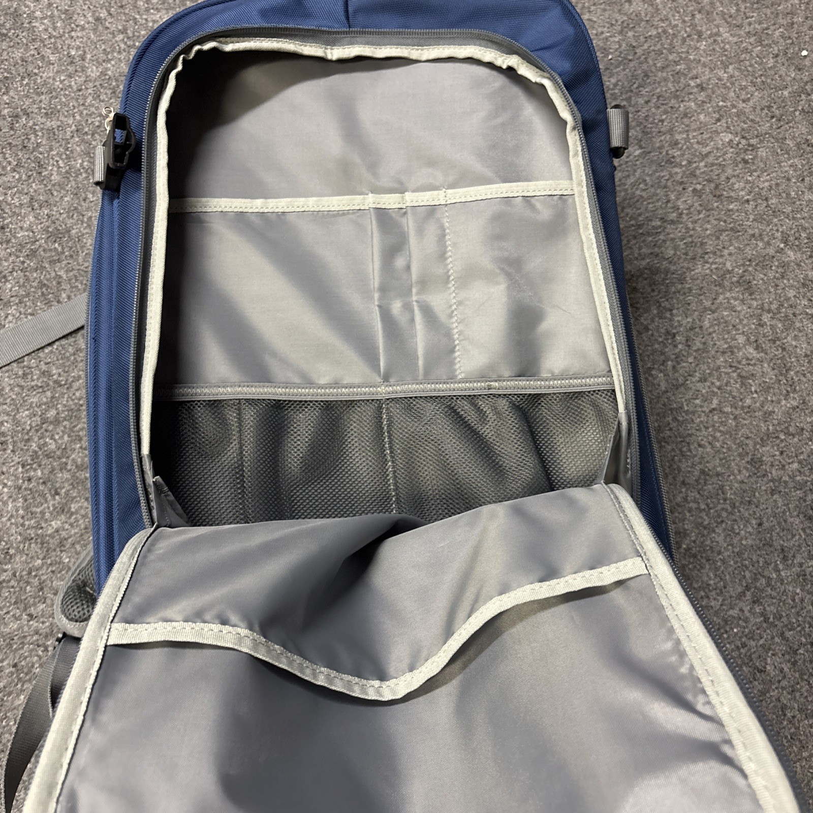 Amazon Basic Blue Carry On Travel Backpack Multi Carry Option Expandable Storage