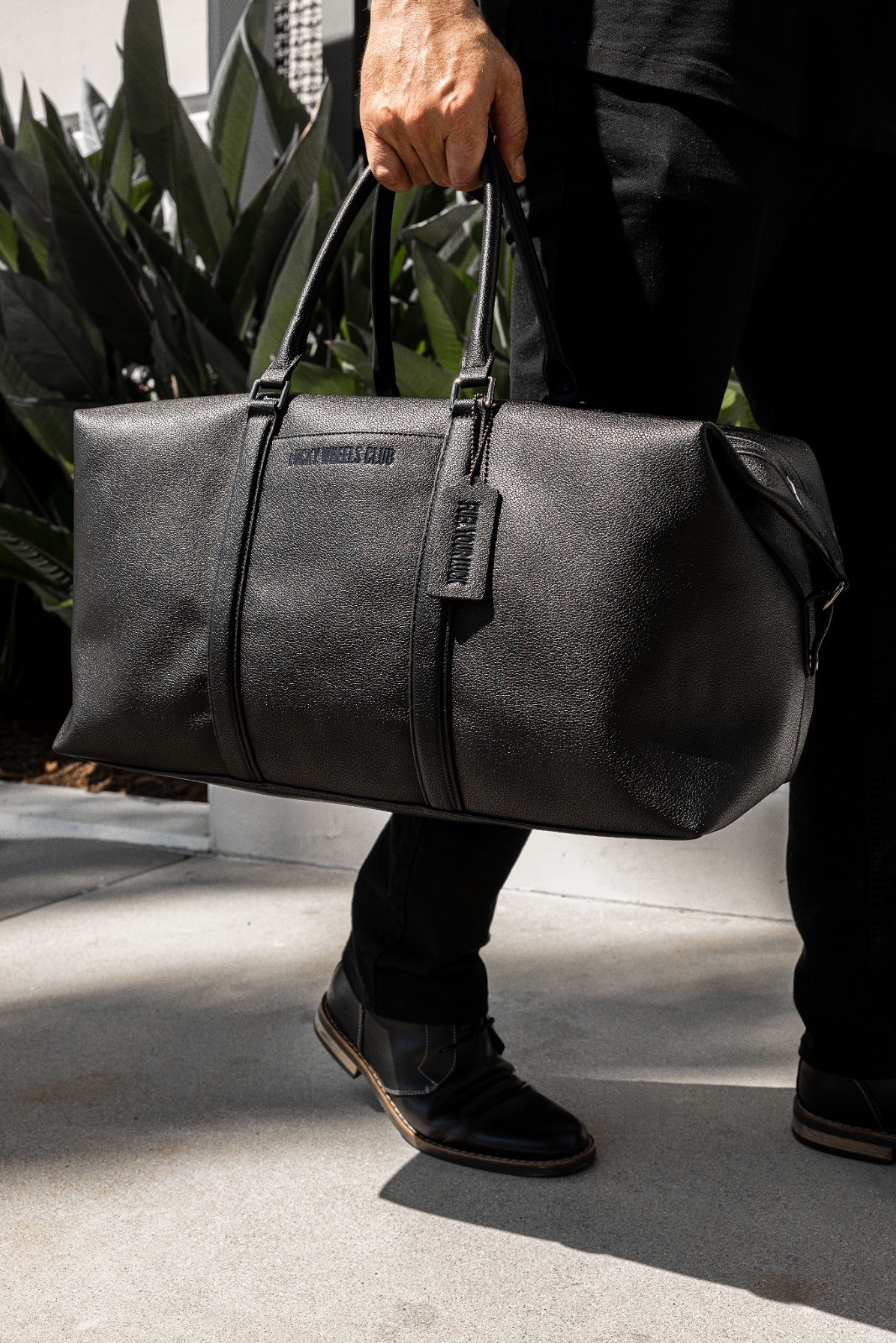 New Leather Weekender Bag & Leather Bifold Wallet Travel Duffle Carry On Large