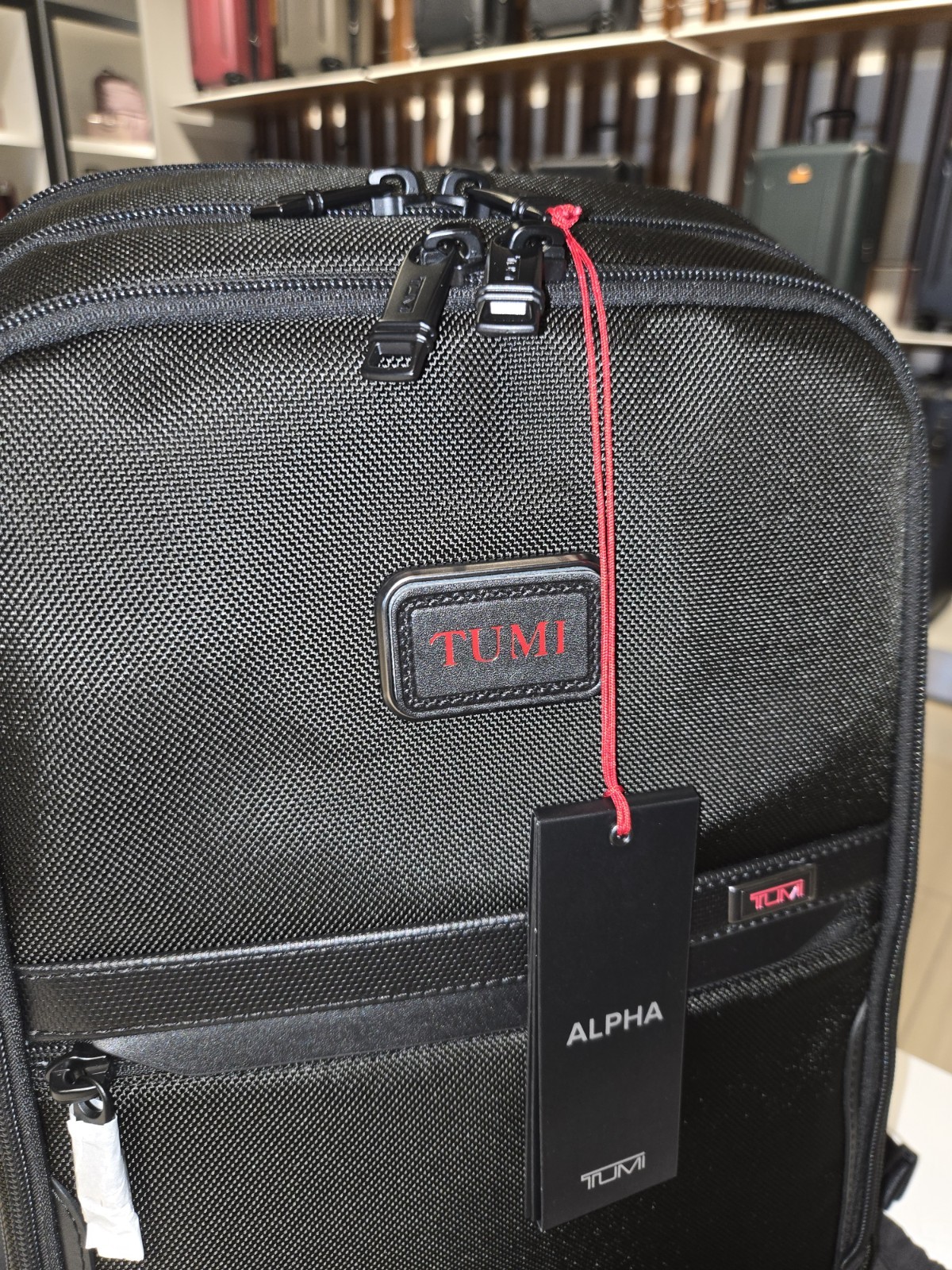 NWT TUMI ALPHA Blk Ballistic Nylon Slim Backpack+Red Pouch+Organizer Travel Tote