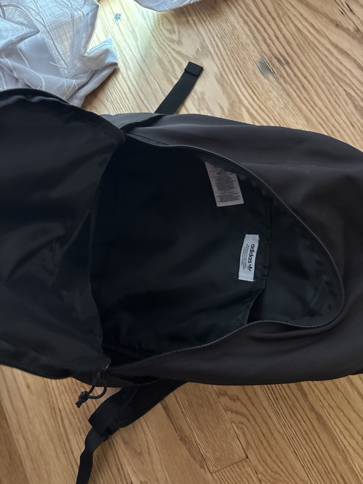 Adidas Black Trefoil Logo Backpack Zip Padded Adjustable, One Size