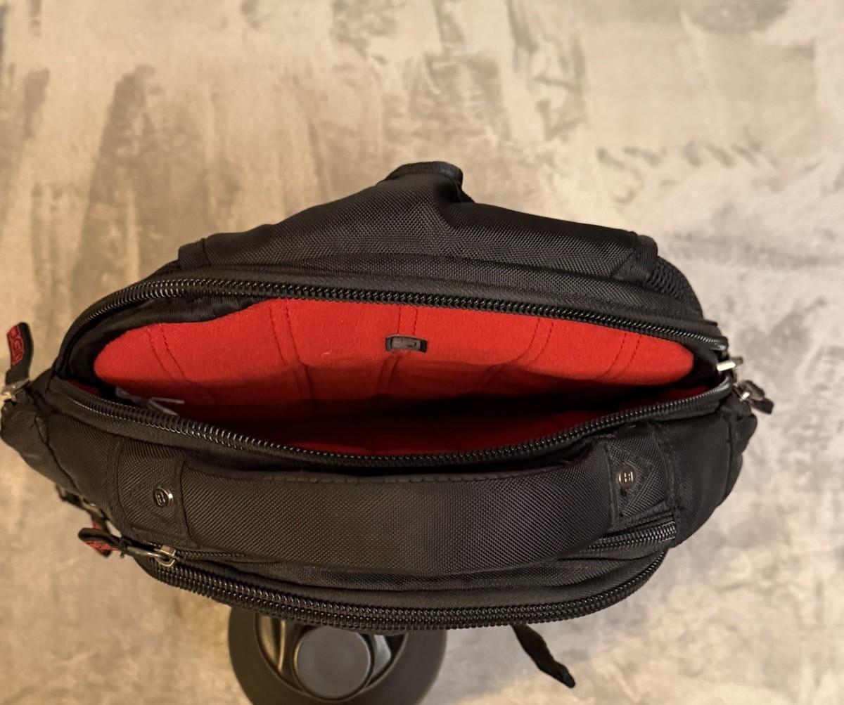 OGIO Black/Red Squadron Backpack Padded Adjustable Straps Pockets Zip Buckle