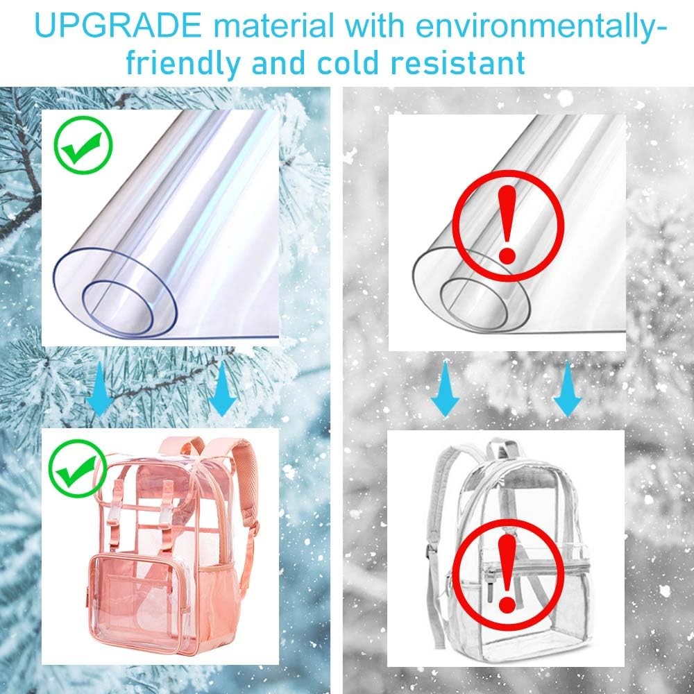 Clear Backpack, Stadium Approved Transparent Bookbag for Girls Boys, Heavy Du…