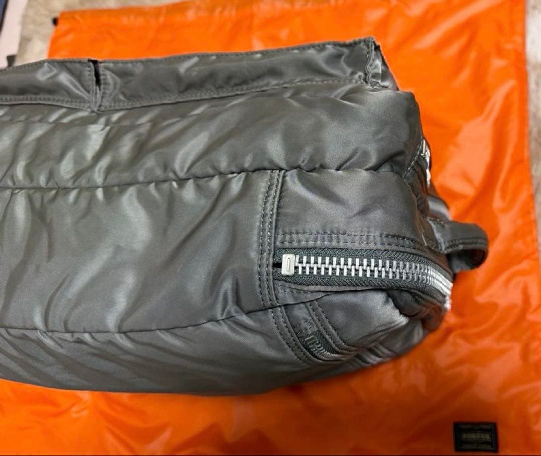 Authentic PORTER TANKER 2-Way 2-Layer Briefcase Silver Gray 30cm x 45cm x 10cm