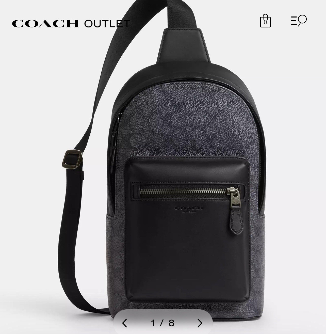 NWT Auth Coach West Pack Signature Canvas Backpack – Gunmetal/Charcoal Black