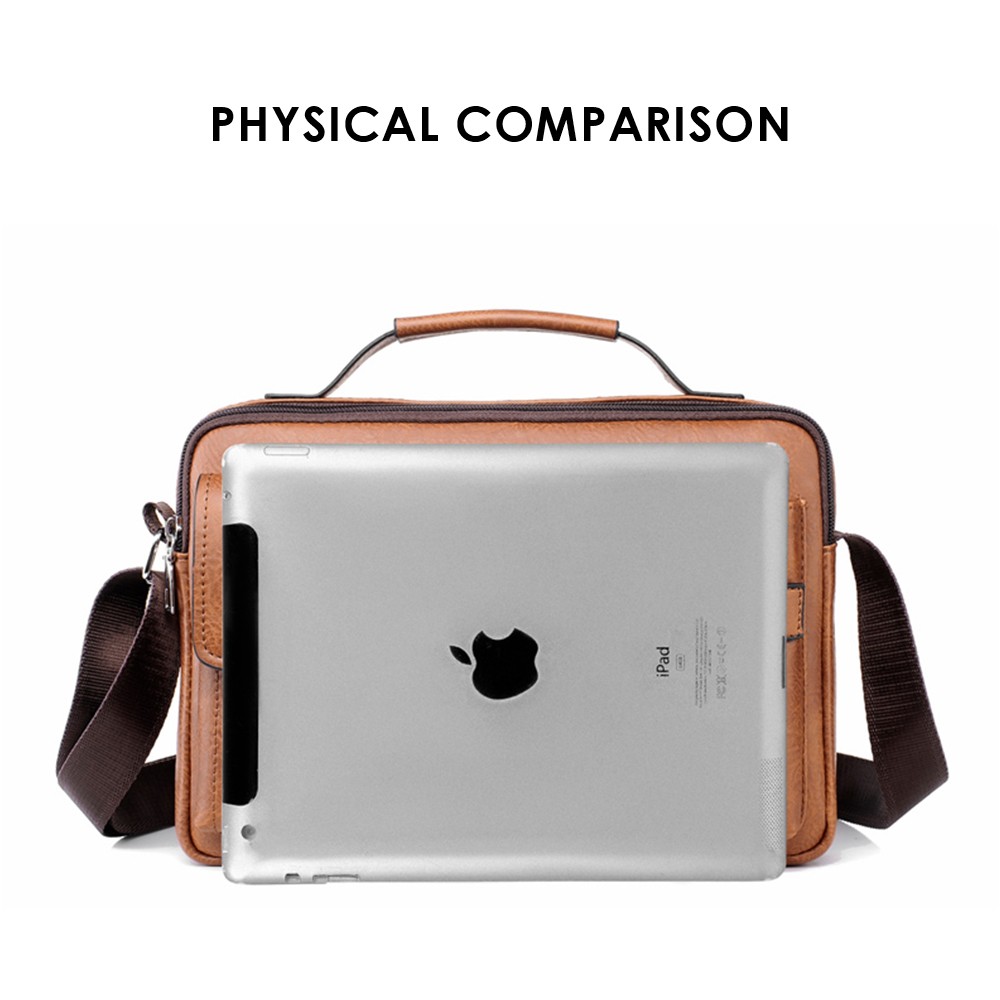 Men’s PU Leather Briefcase Shoulder Messenger Bag Crossbody Handbag Satchel Bags