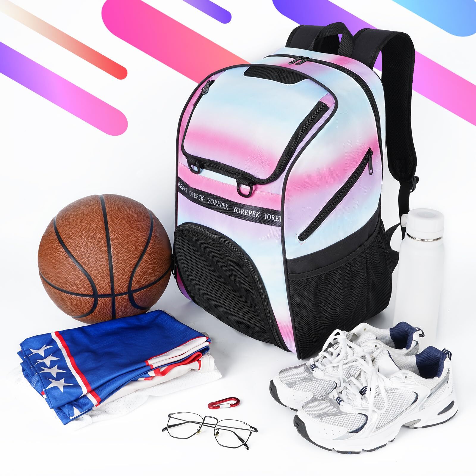 Basketball Bag Large Basketball Backpack with Shoe Compartment and Ball Holde…