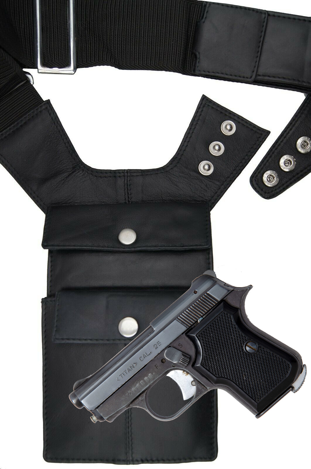 Black Leather Anti-Theft Hidden Underarm Shoulder Bag Phone Pouch Wallet Holster