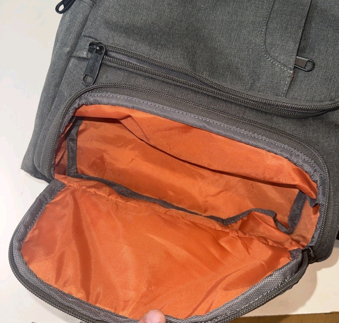 Ebags 12x17x6 E229 slim professional charcoal/orange travel computer backpack