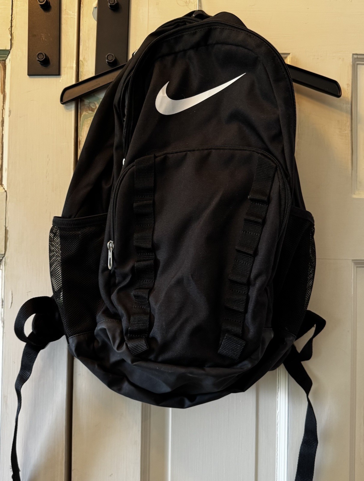 VTG Y2K Nike Mesh See Through Backpack Black 4 Pockets 18x13x5