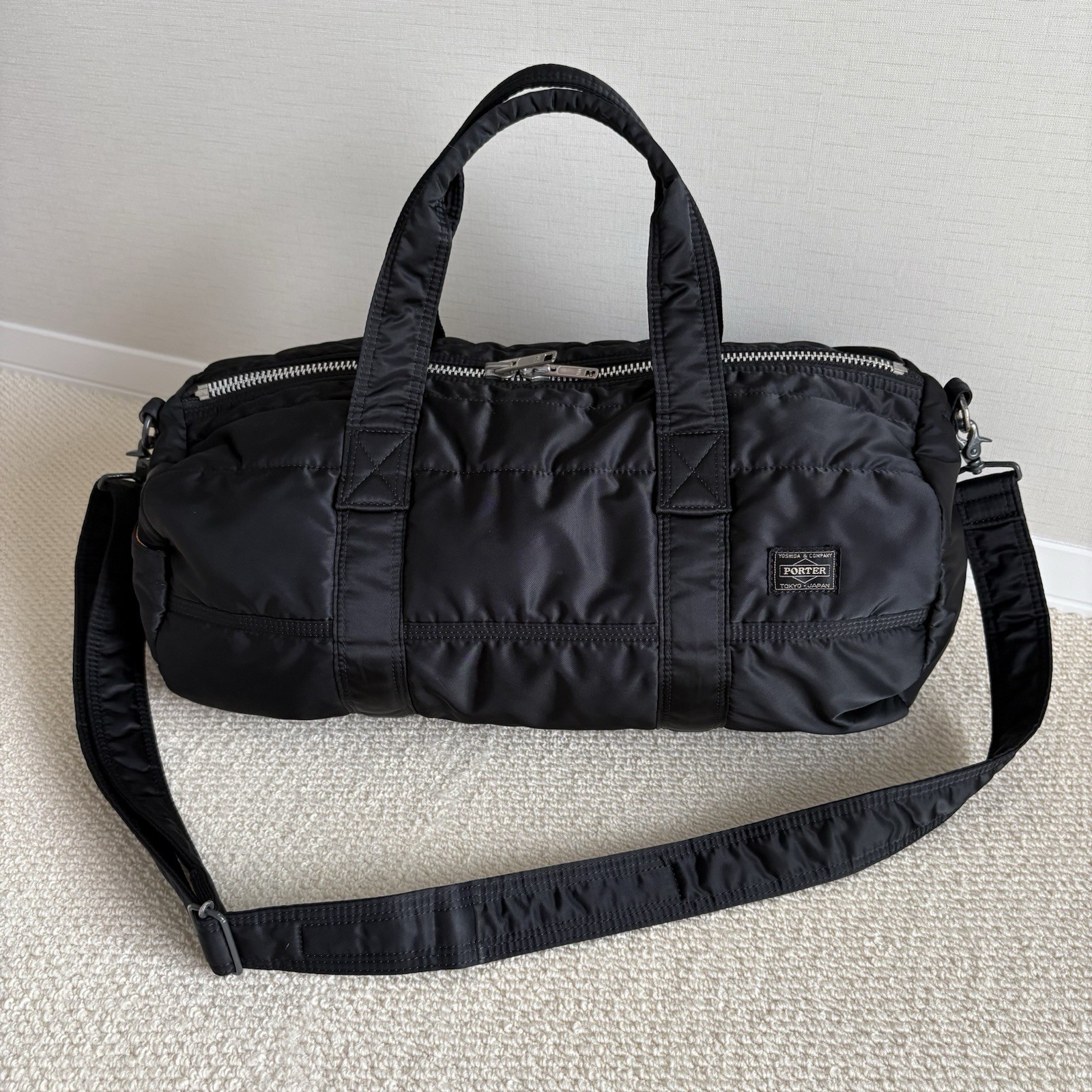 Porter Tanker Yoshida 2-way Boston Bag Travel Bag Nylon Black Used 43cm 23cm23cm