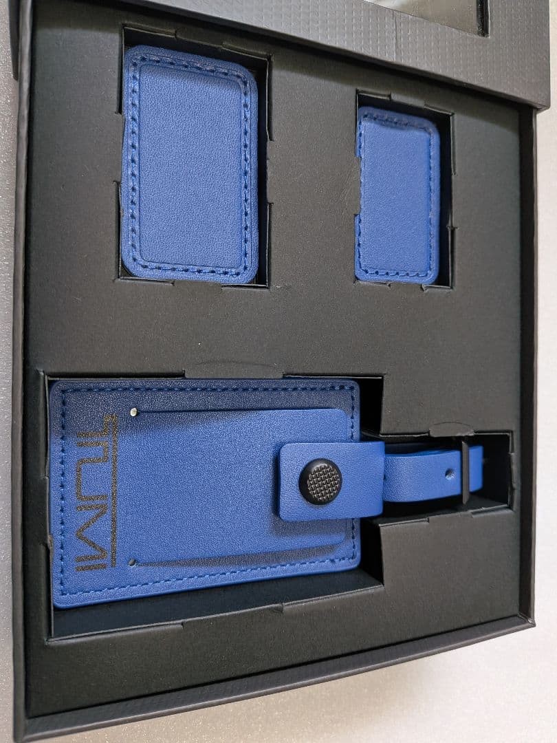 TUMI Tokyo Limited Luggage Tag Set Navy Blue Cowhide