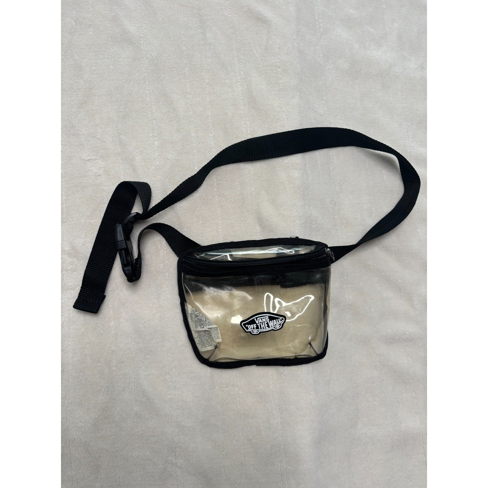 Vans Off The Wall Clear Fanny Pack Waist Bag Black Strap Stadium Concert Festiva