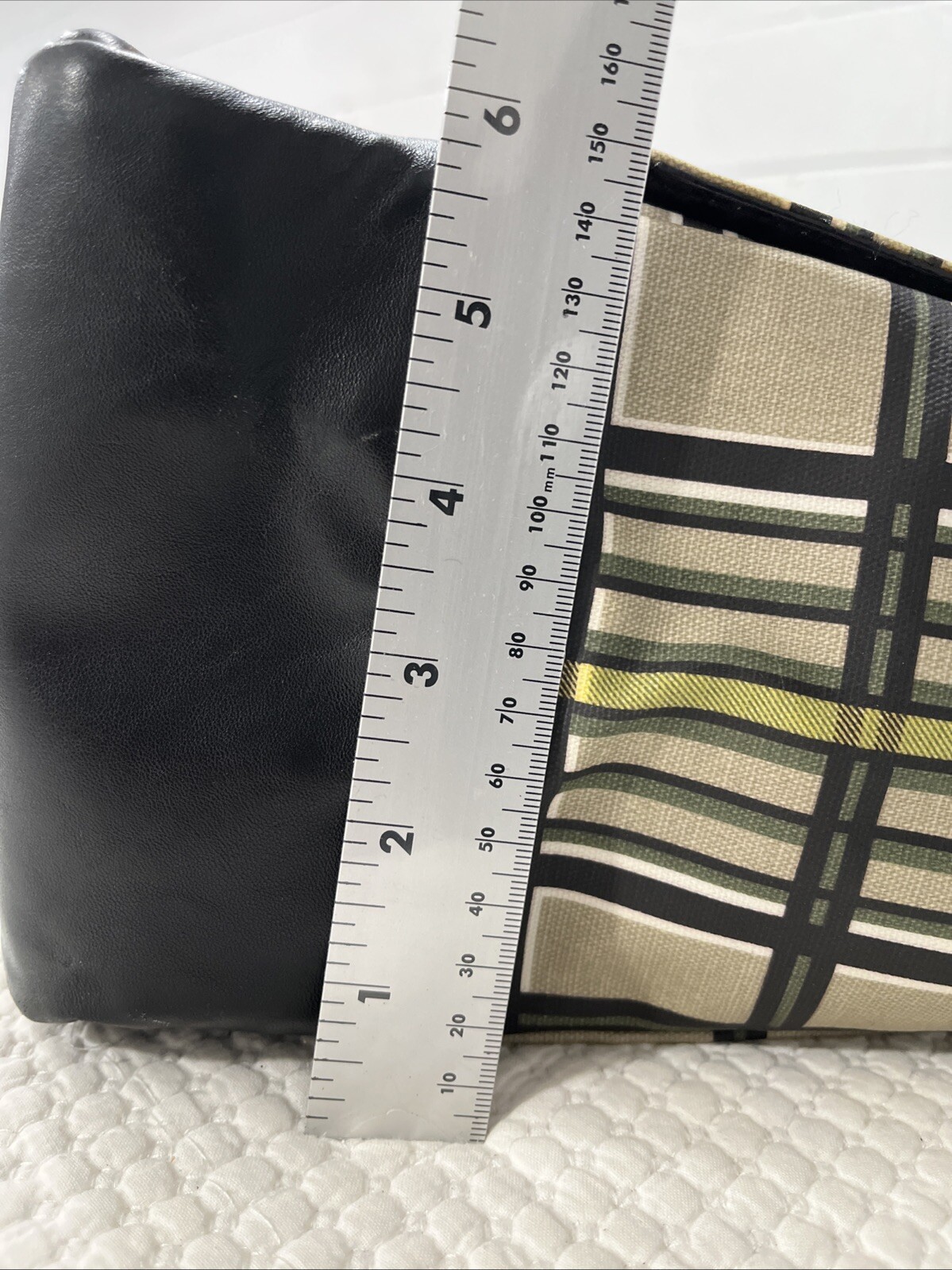 Bodhi Tan Plaid Coated Linen Shoulder Handbag computer cross body XLarge