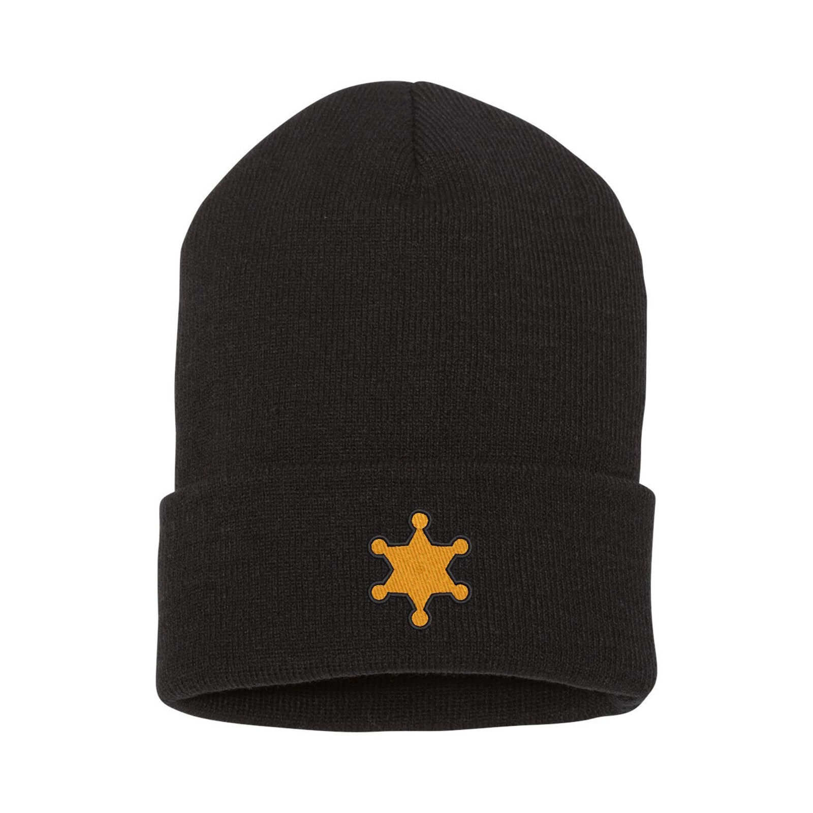 Sheriff badge embroidered beanie hat, custom beanie hat