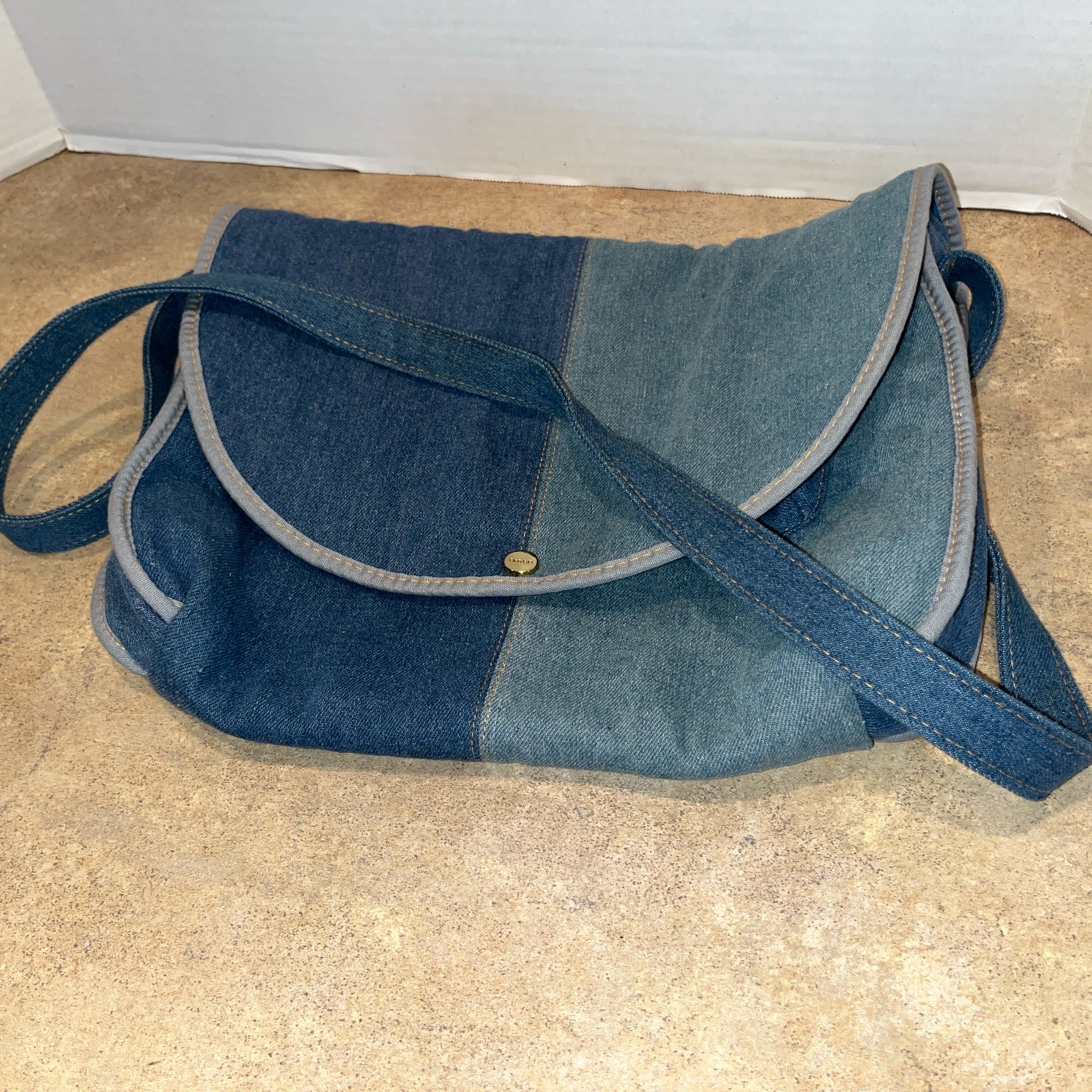 Brand Ban.do Denim Logged On Laptop Bag Boho Hippie Style. Padded w/pockets