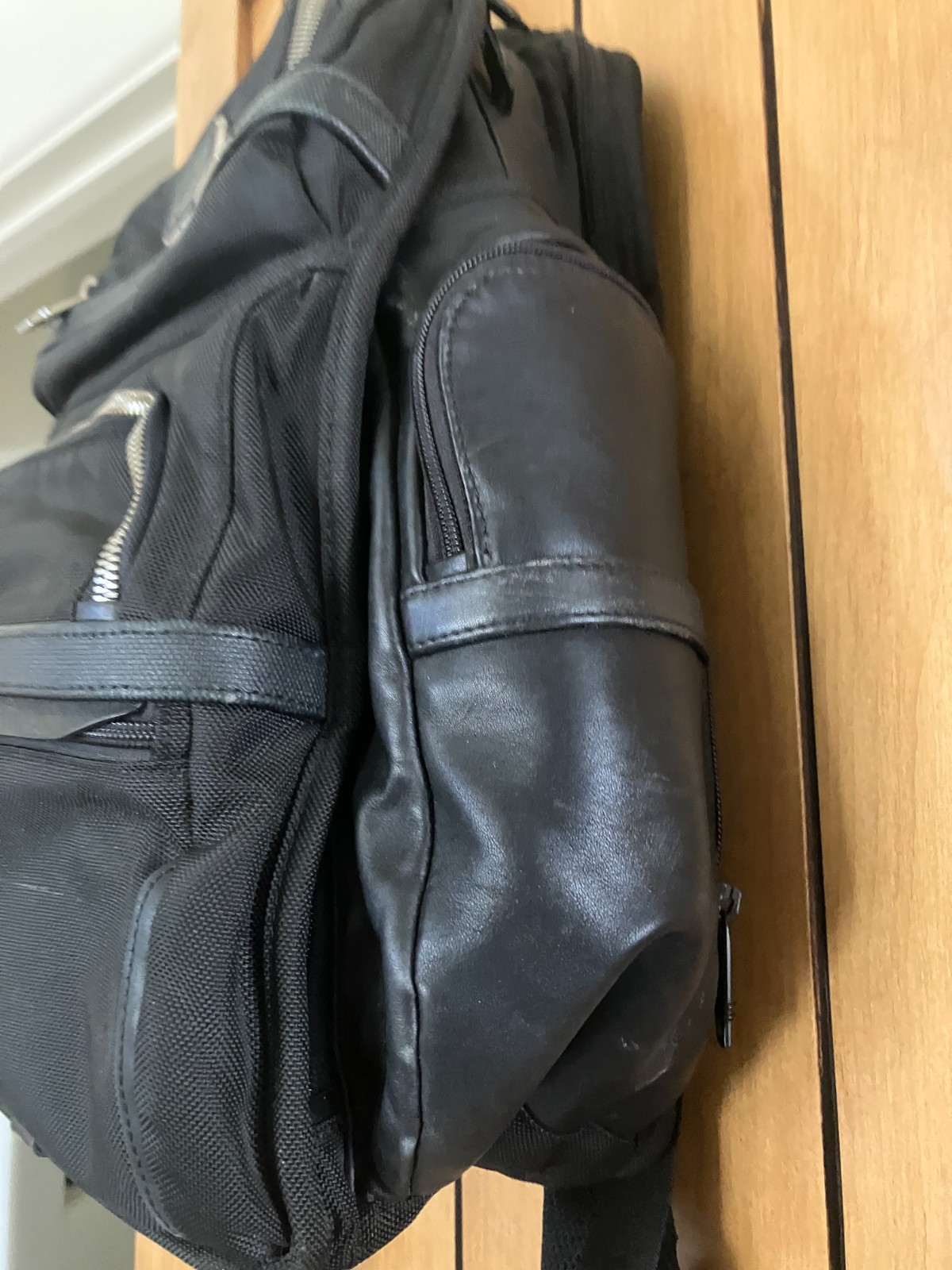 Tumi Alpha 3 Backpack – Black Ballistic Nylon and Leather Custom Monogram