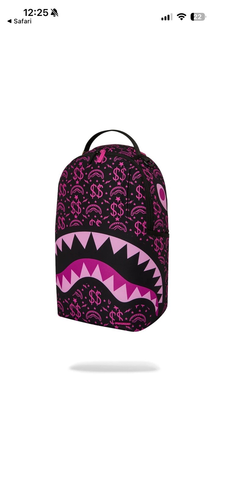 Sprayground Money Maker Purple Pink Backpack New Black Bookbag Large School Bag