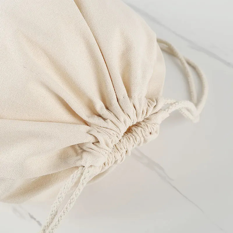 Canvas Bag Shoulders Drawstring Bundle Pockets Shopping Student Backpack Bag Cot