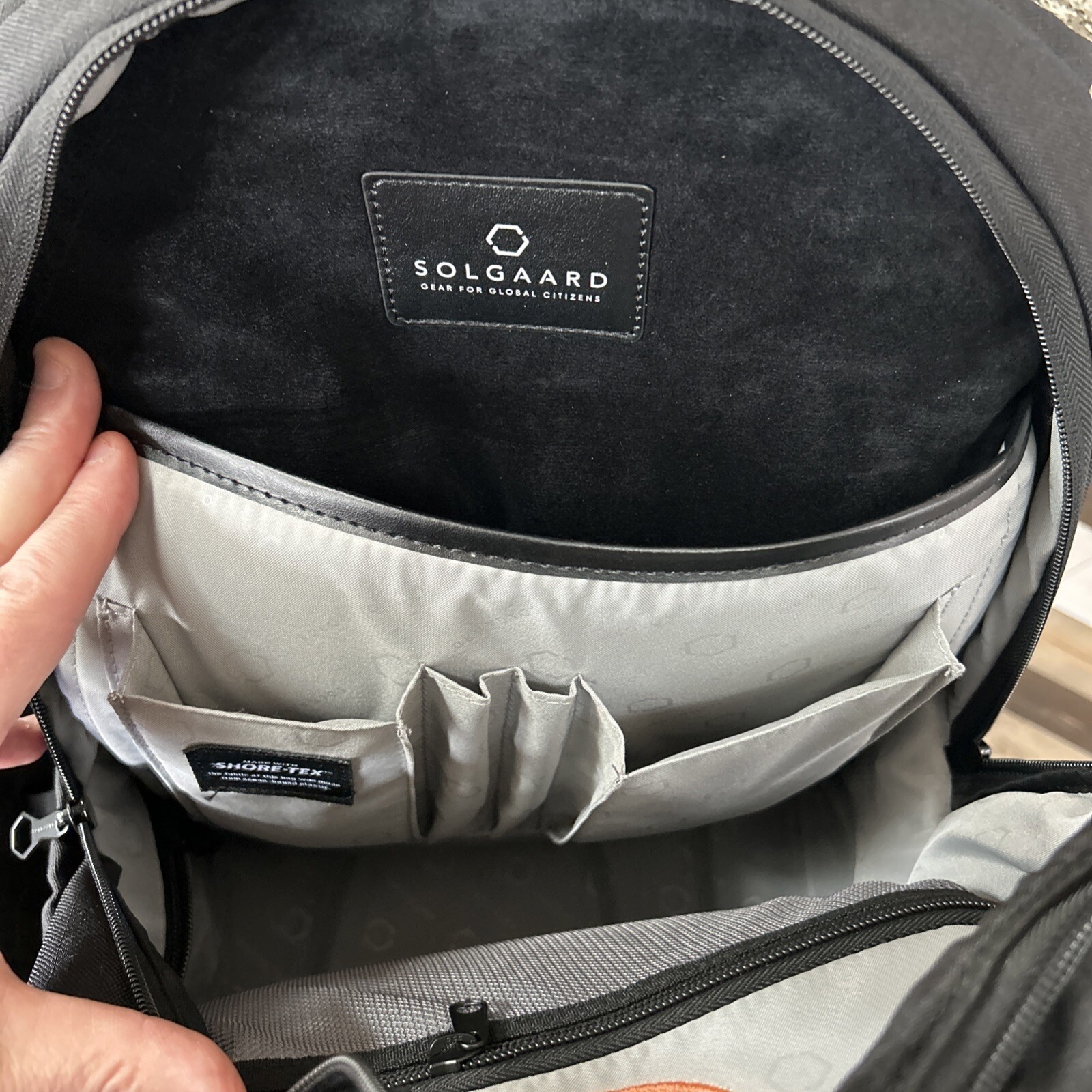 Solgaard Shore-Tex Daypack Backpack Logo Laptop Multiple Pockets NWT Ecofriendly
