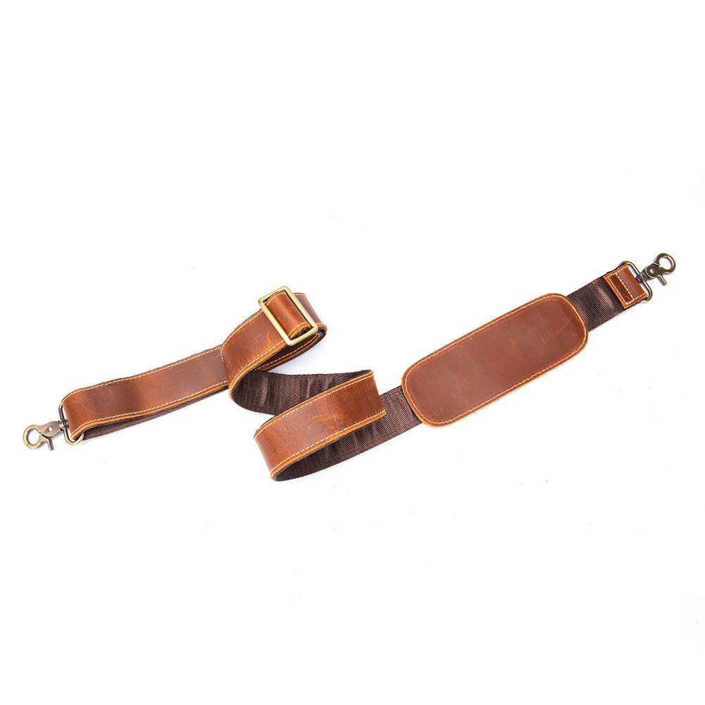 Genuine Leather Replacement strap Adjustable for Briefcase Luggage Messenger Bag